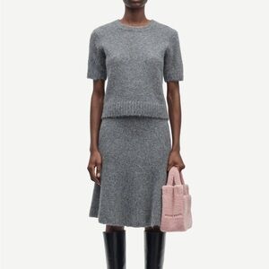 Samsøe Sajeanne Gray Alpaca Sweater & Skirt Set - M